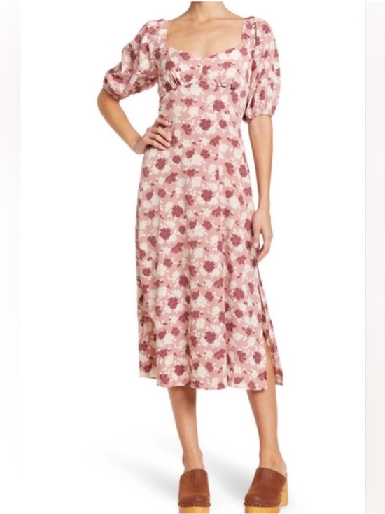 Lush Dresses & Skirts - Lush Rose Pink Floral Midi Dress